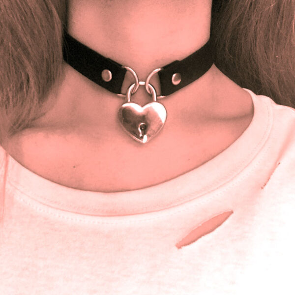 Gothic Heart Chain Choker Collar bdsm leather choker Bondage cosplay Gothic jewelry women gothic necklace Harajuku accessories - Image 5