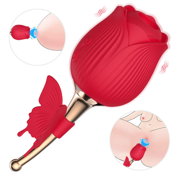 Rose Sucker Sucking Milk Vibrating Vibrating Egg Masturbation Device - Image 4