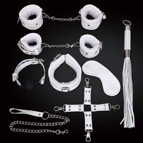 Ball Gag Sexy 7 Piece Set Training Bondage And Discipline Set Plush Leather Handcuffs   Product Wholesale - Image 6