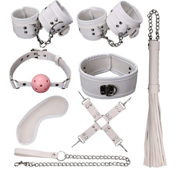 Ball Gag Sexy 7 Piece Set Training Bondage And Discipline Set Plush Leather Handcuffs   Product Wholesale - Image 4