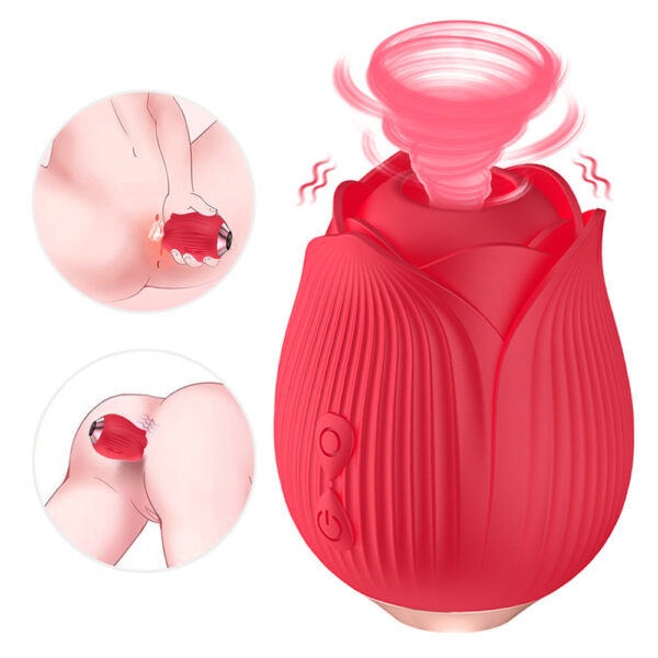 Rose Sucker Sucking Milk Vibrating Vibrating Egg Masturbation Device - Image 5